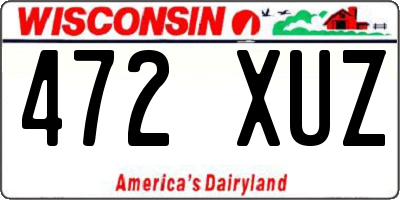 WI license plate 472XUZ