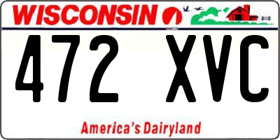 WI license plate 472XVC