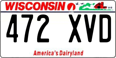 WI license plate 472XVD