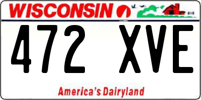 WI license plate 472XVE
