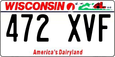 WI license plate 472XVF