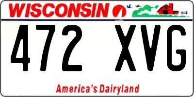 WI license plate 472XVG