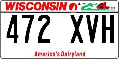 WI license plate 472XVH