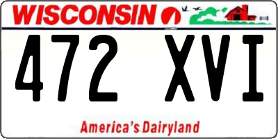 WI license plate 472XVI