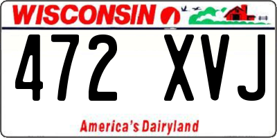 WI license plate 472XVJ