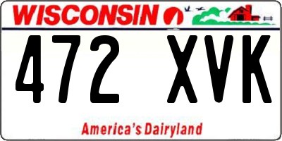 WI license plate 472XVK