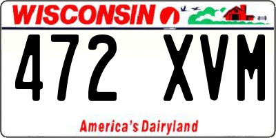 WI license plate 472XVM