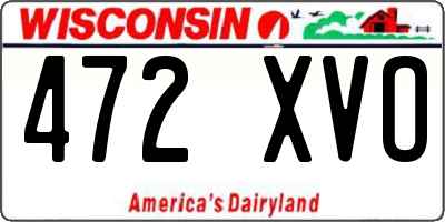WI license plate 472XVO
