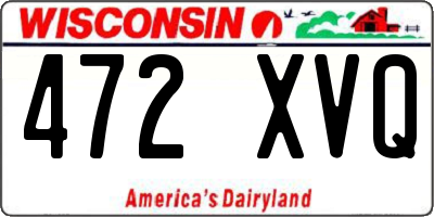WI license plate 472XVQ