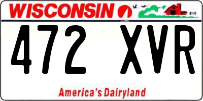 WI license plate 472XVR