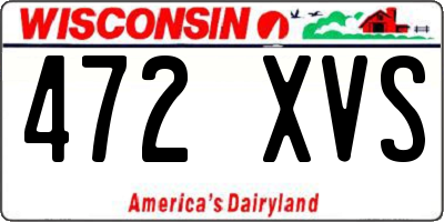 WI license plate 472XVS