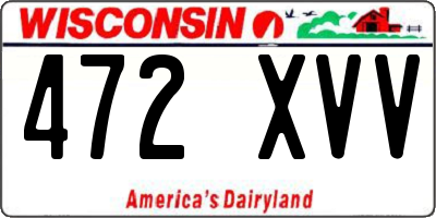 WI license plate 472XVV