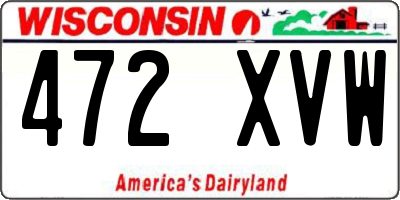 WI license plate 472XVW