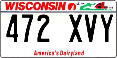 WI license plate 472XVY