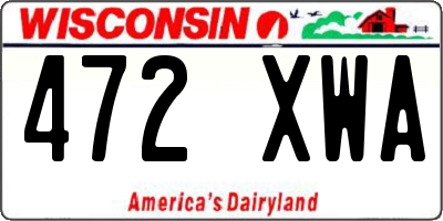 WI license plate 472XWA