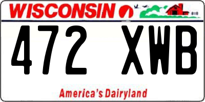 WI license plate 472XWB