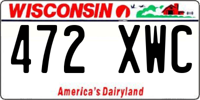WI license plate 472XWC