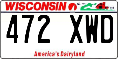 WI license plate 472XWD