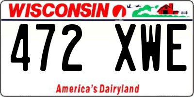 WI license plate 472XWE