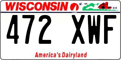 WI license plate 472XWF
