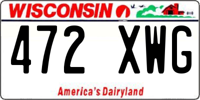 WI license plate 472XWG