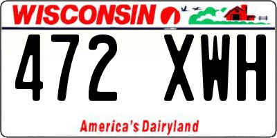 WI license plate 472XWH