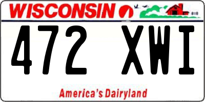 WI license plate 472XWI