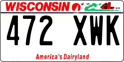 WI license plate 472XWK