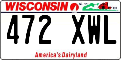 WI license plate 472XWL
