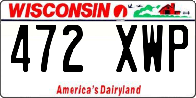 WI license plate 472XWP