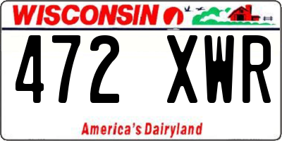 WI license plate 472XWR