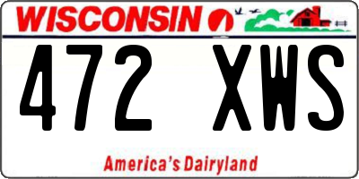 WI license plate 472XWS