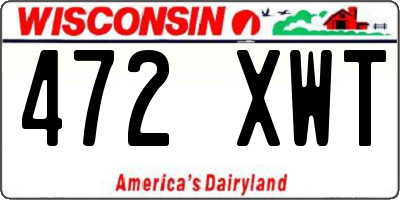 WI license plate 472XWT