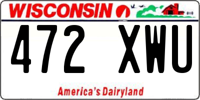 WI license plate 472XWU