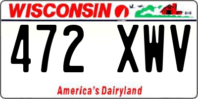 WI license plate 472XWV