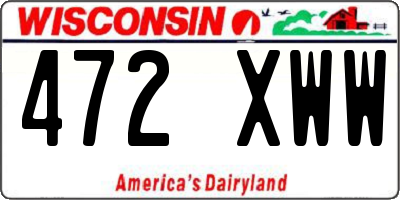 WI license plate 472XWW