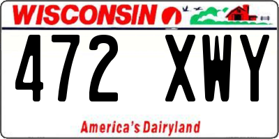 WI license plate 472XWY