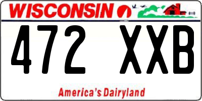 WI license plate 472XXB