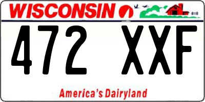 WI license plate 472XXF