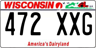 WI license plate 472XXG