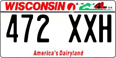 WI license plate 472XXH