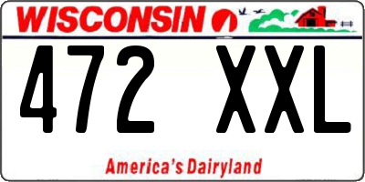 WI license plate 472XXL