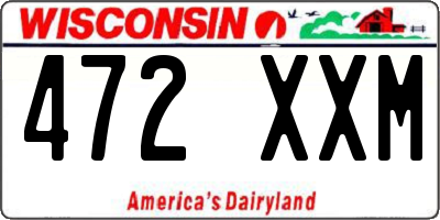 WI license plate 472XXM