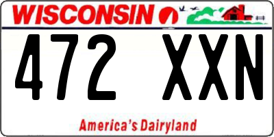 WI license plate 472XXN