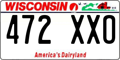 WI license plate 472XXO
