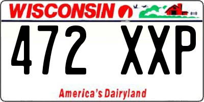 WI license plate 472XXP