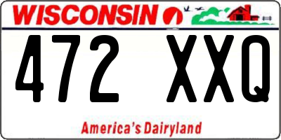 WI license plate 472XXQ