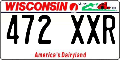 WI license plate 472XXR