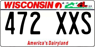 WI license plate 472XXS