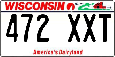 WI license plate 472XXT